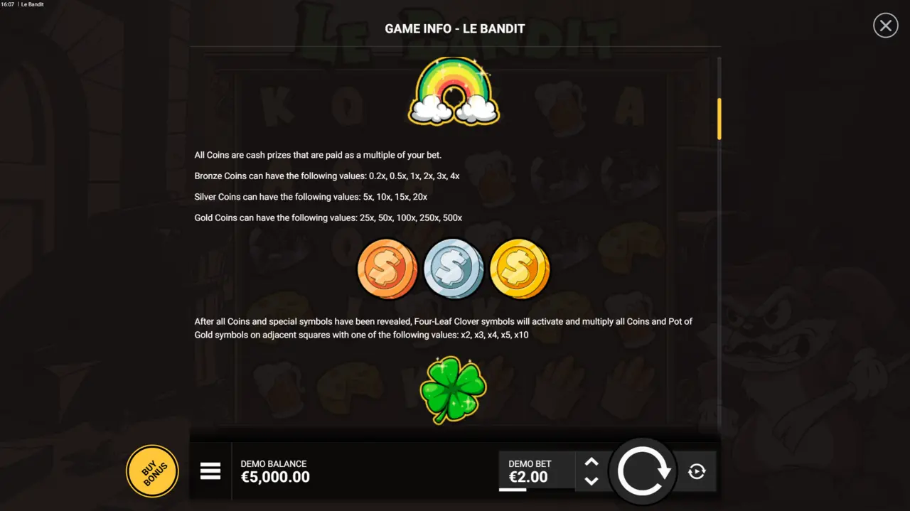 Le Bandit: Бонусные режимы