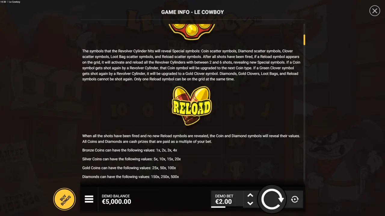 Le Cowboy: Бонусные режимы
